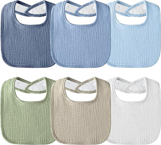 Muslin Baby Bibs Cotton Baby Drool Bandana Bibs for Baby Girls Boys Infant Newborn Toddler Drooling and Teething