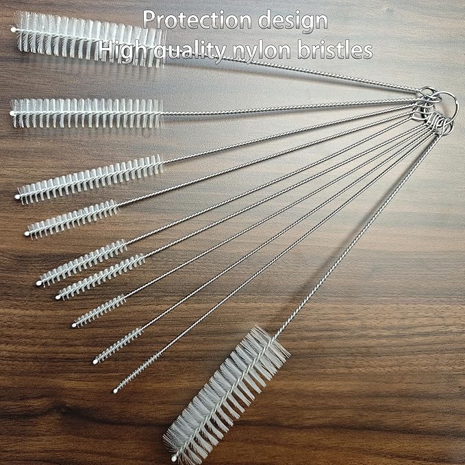 Straw Brush Cleaner, Straw Brush Set 10 Pack, Straw Clean Brush for Tumbler, Sippy Cup, Water Bottle and Hummingbird Feeders.(White)