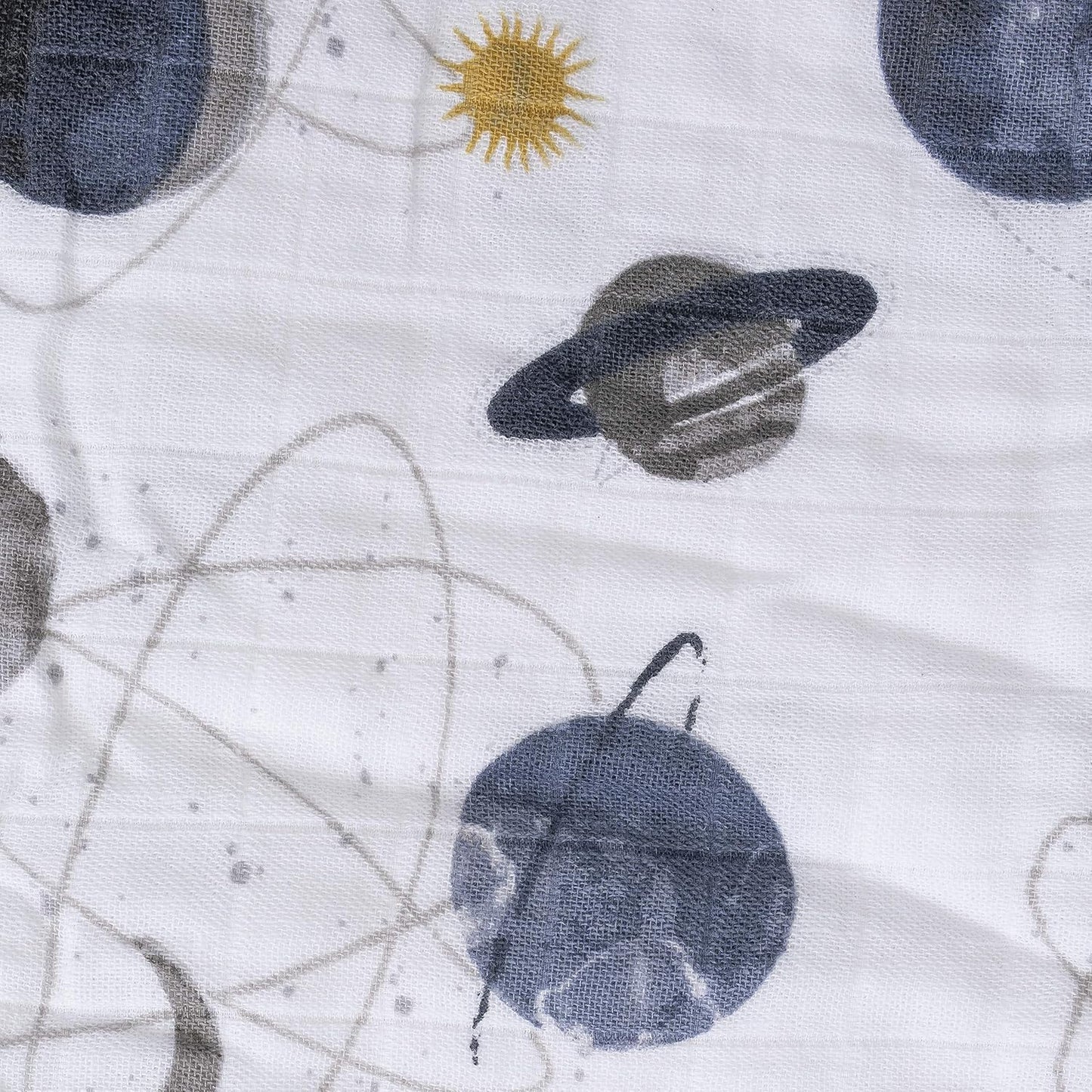 Little Unicorn Premium Quilted Throw | Super Soft, Multi-Layered Muslin XL Blanket| Great for Kids & Families (Planetary)