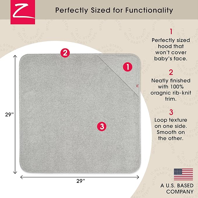 Zutano Hooded Baby Towels, Organic Cotton Baby Bath Towel, Ultra Soft and Absorbent Baby Towel for Newborn and Infant | Girl, Boy, and Unisex Towel Set, Strawberries, 2-Pack