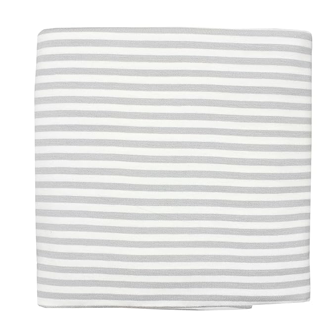 Copper Pearl Large Premium Knit Baby Swaddle Receiving Blanket Grey and White Everest