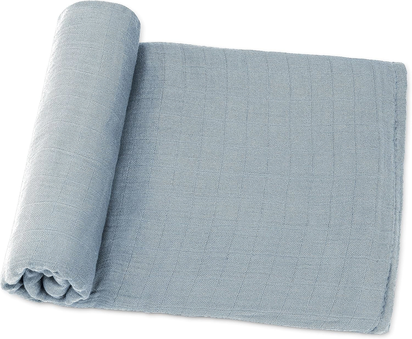 Comfy Cubs Muslin Swaddle Blankets Pack of 1 - 47 x 47 Inch Soft Cotton Baby Blanket Set, Large Multipurpose Wraps for Newborns - Self-Soothing Swaddles for Newborns - Pacific Blue