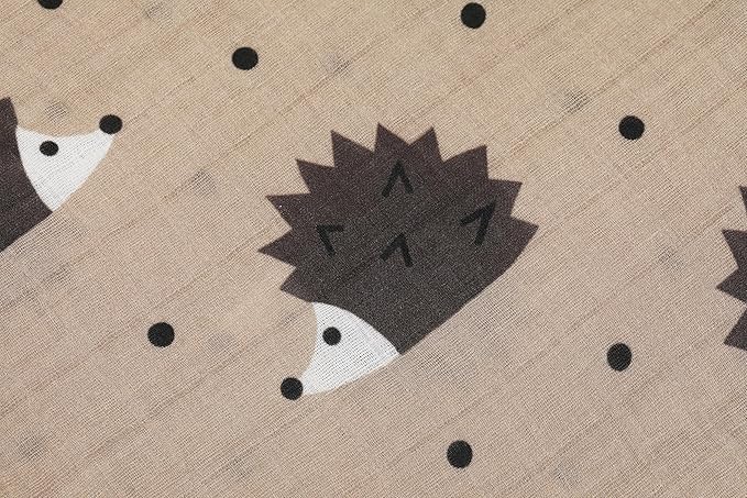 Muslin Baby Quilt 100% Cotton Newborn Blanket 47" X 47" 2 Layers Muslin Swaddle for Boy and Girl (Hedgehog Series)